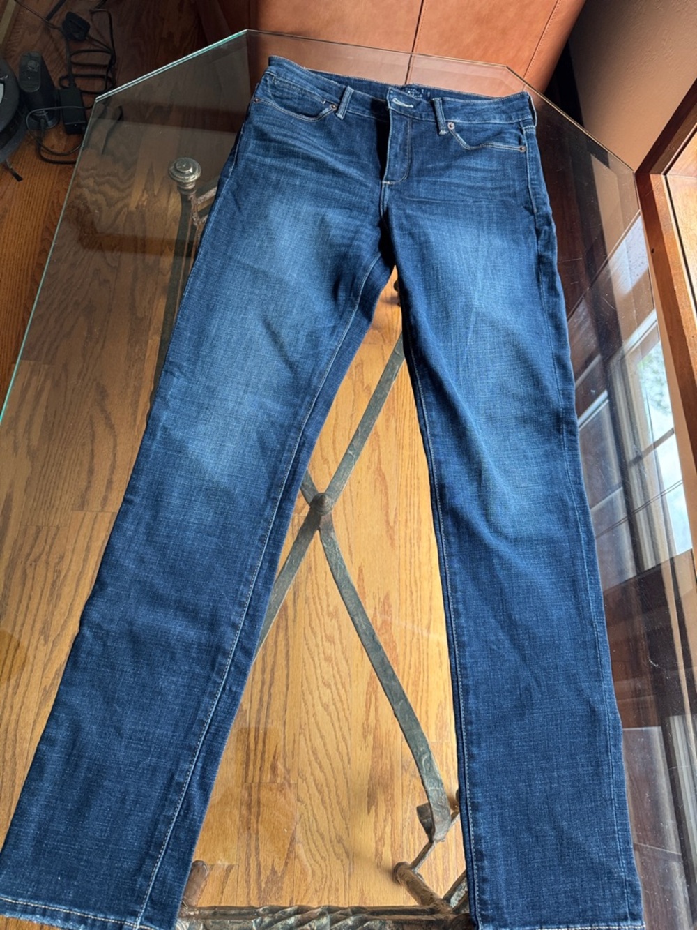 Lucky Brand Women’s Straight Leg Jeans in Dark Blue Wash style Hayden Skinny